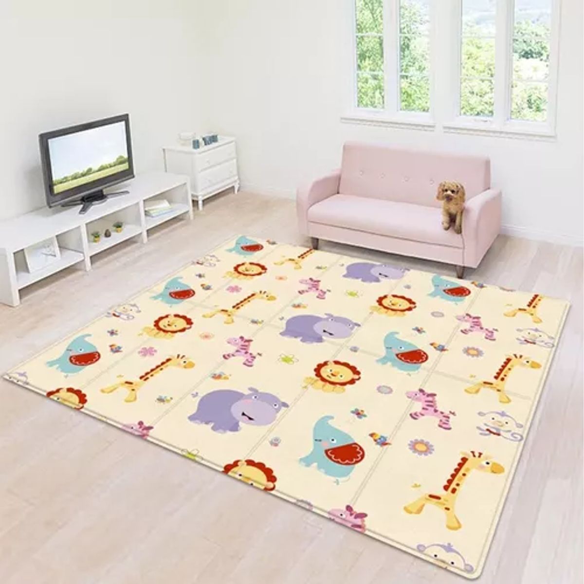 GENERICO - Alfombra antigolpes bebé plegable reversible 180x120 cm