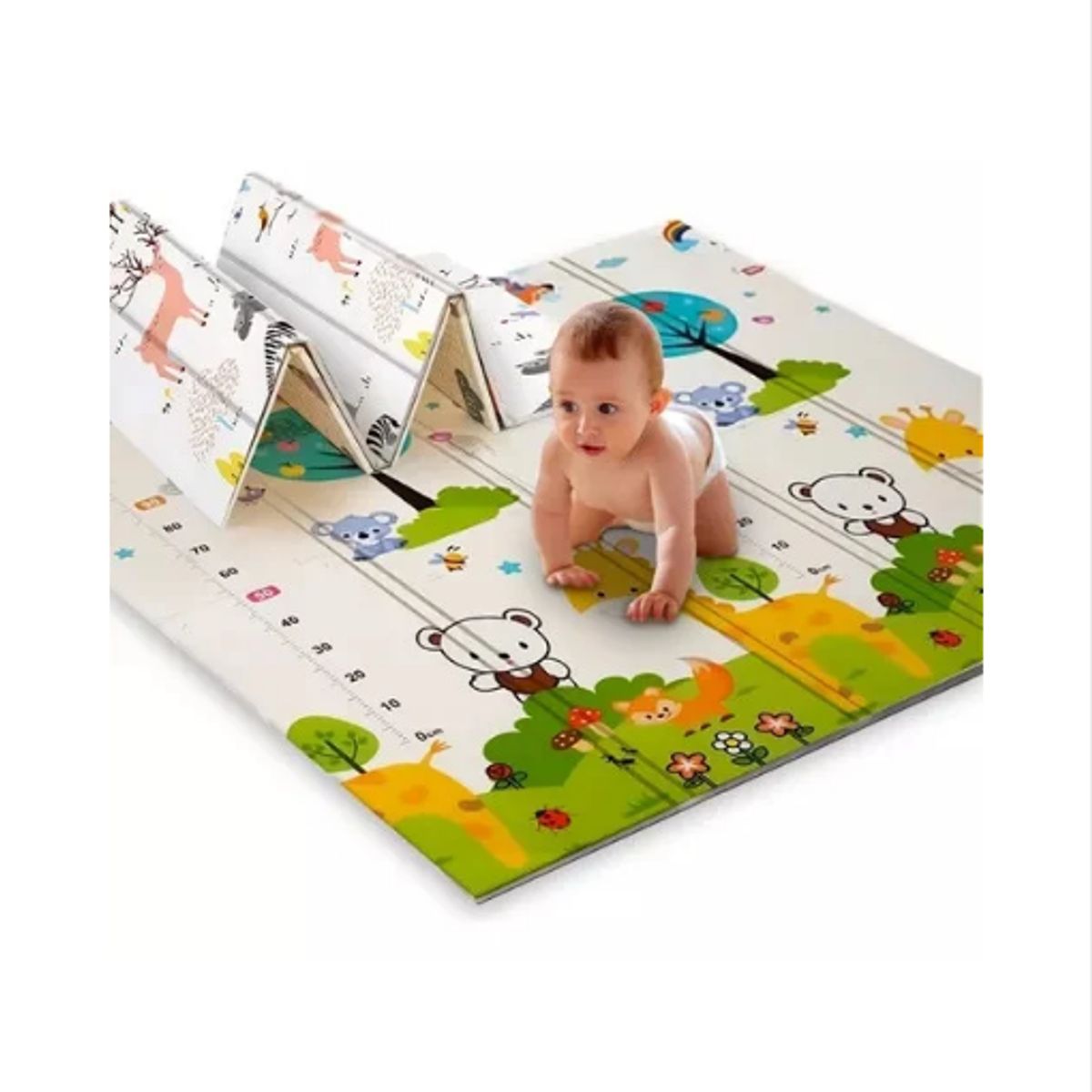 GENERICO - Alfombra antigolpes bebé plegable Babynest 180x190x1 cm