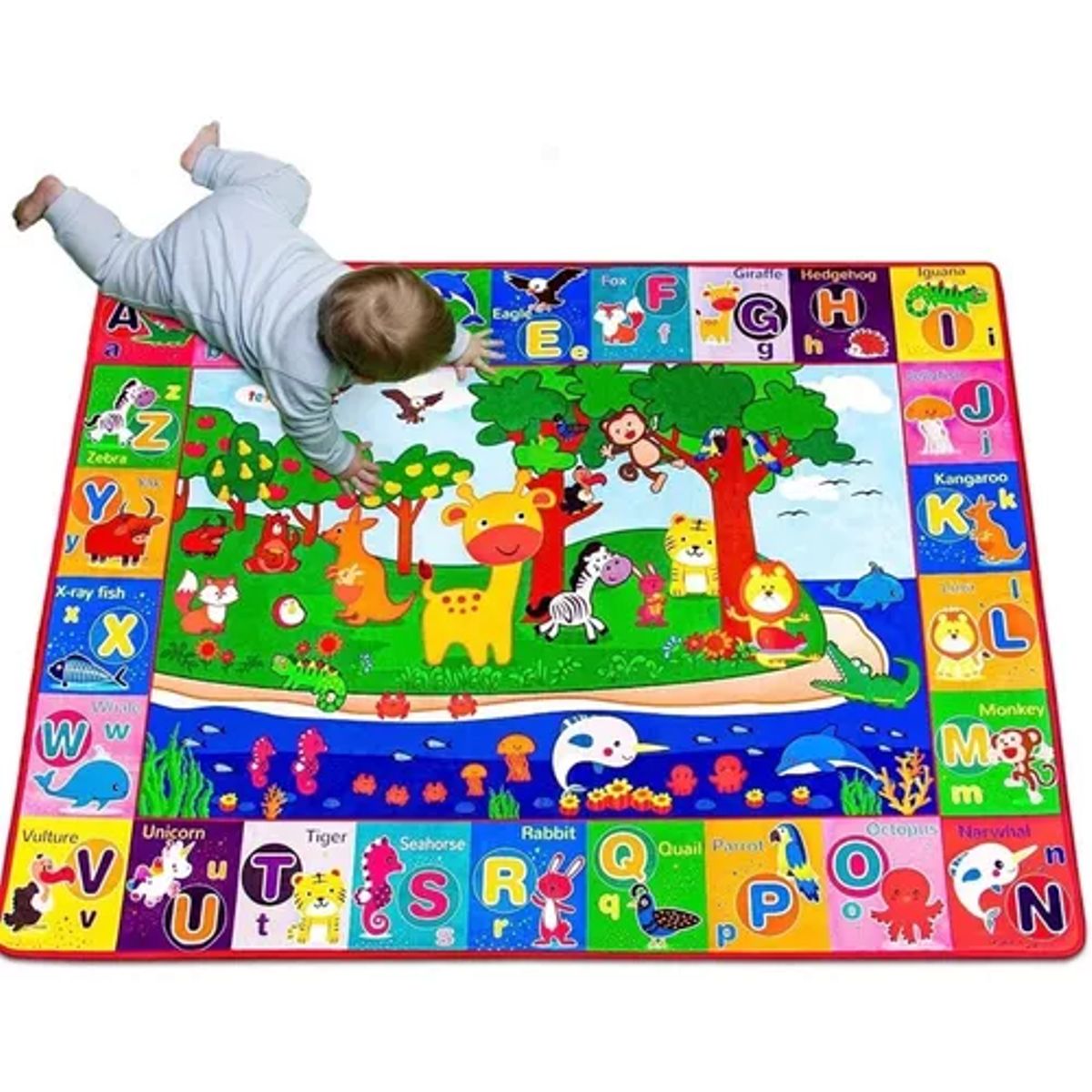 GENERICO - Alfombra antigolpes para niños y bebés 200x180 cm