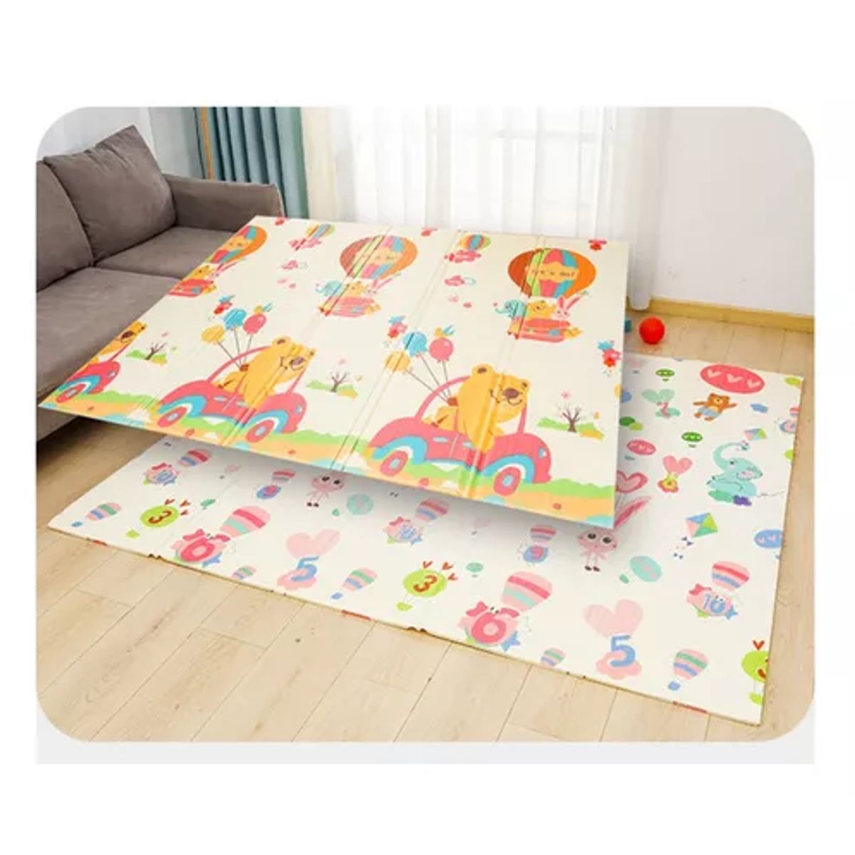 GENERICO - Alfombra antigolpes niños-bebés plegable 180x200 cm premium