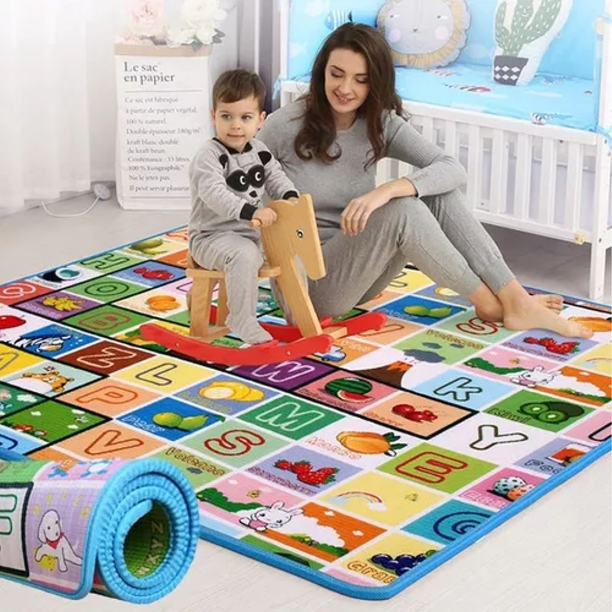 GENERICO - 2 alfombras lavables infantiles antigolpes niños y bebés x2