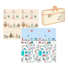 GENERICO - Alfombra antigolpes reversible para bebés diseño autito