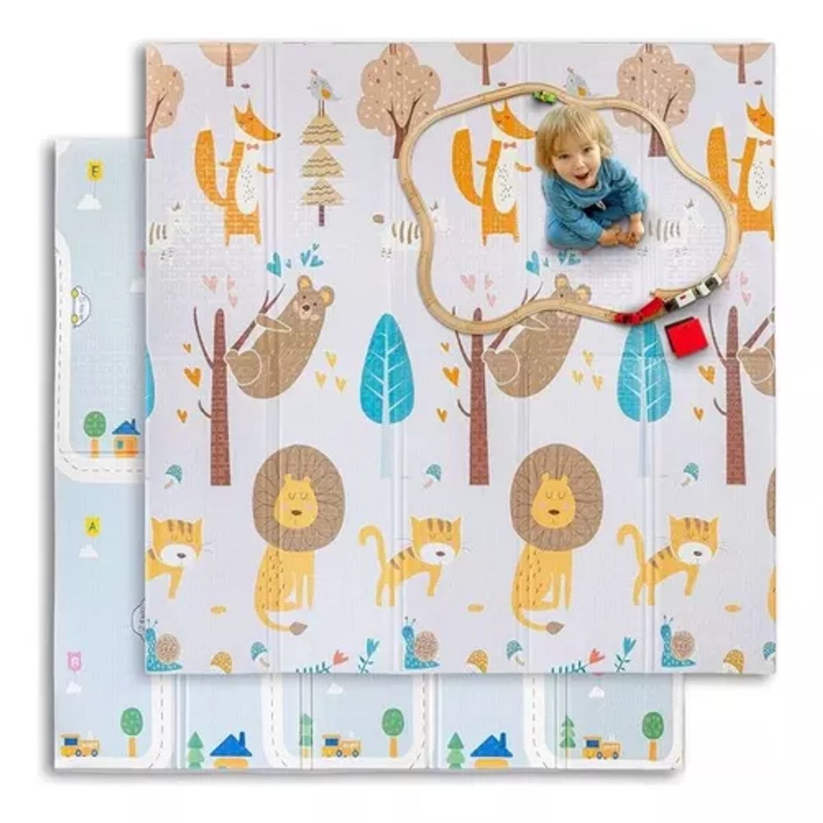 GENERICO - Alfombra antigolpes para niños y bebés plegable 200x150 cm