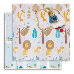 GENERICO - Alfombra antigolpes para niños y bebés plegable 200x150 cm