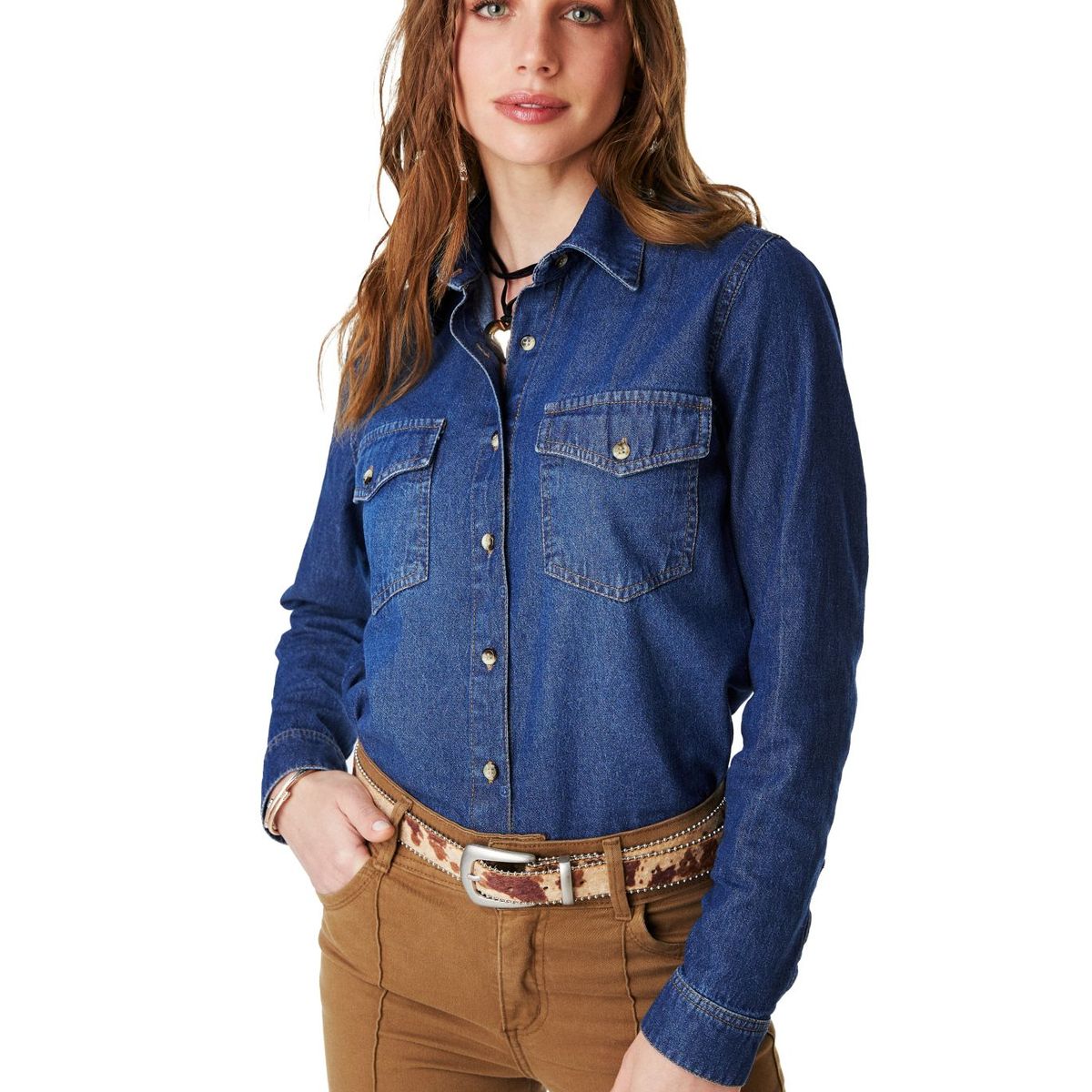 EFESIS - BLUSA BLUMI REGULAR DENIM AZUL EFESIS - Azul