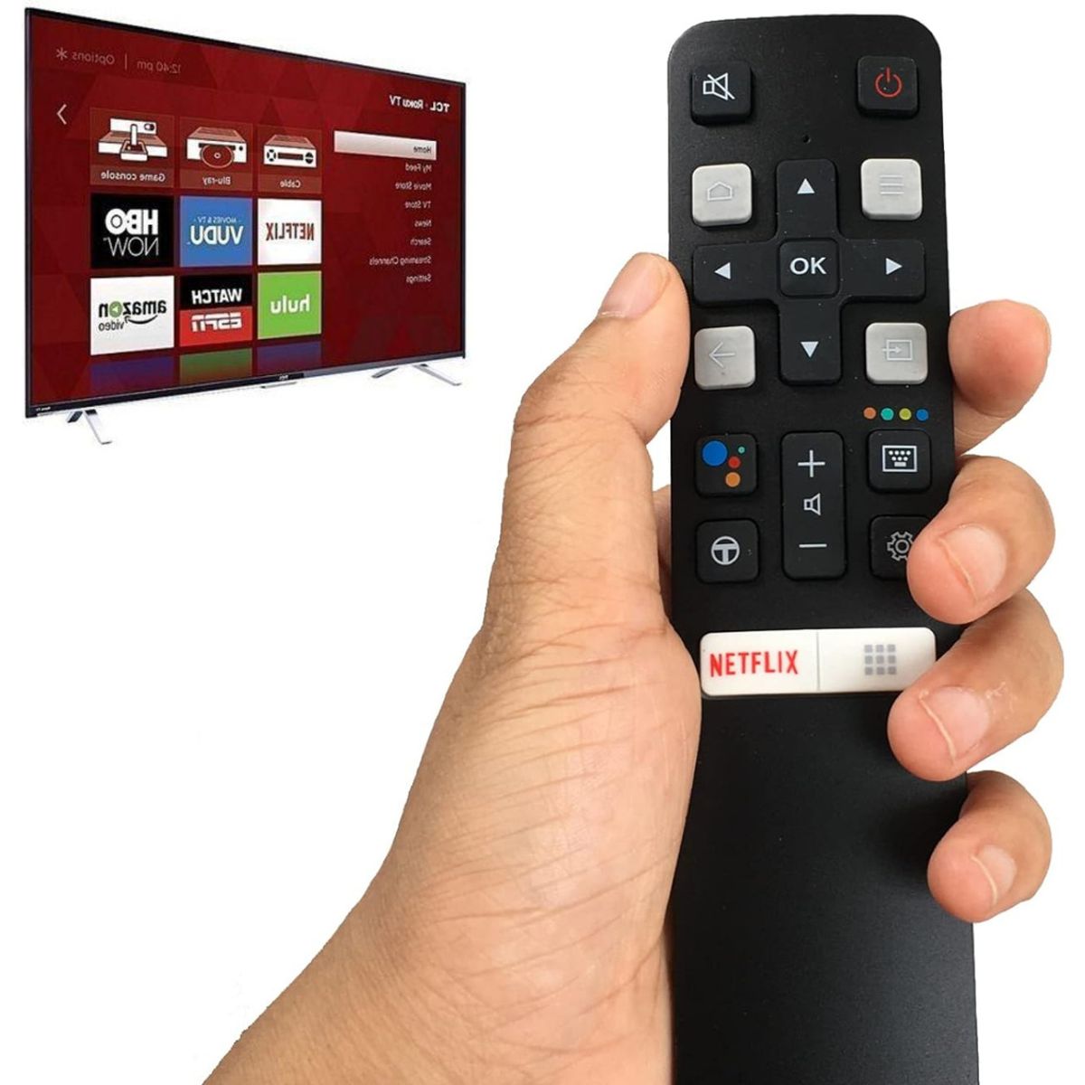 GENERICO - Control Remoto Para Smart Tv Tcl 55p8 49s6800 S6510 40s60a