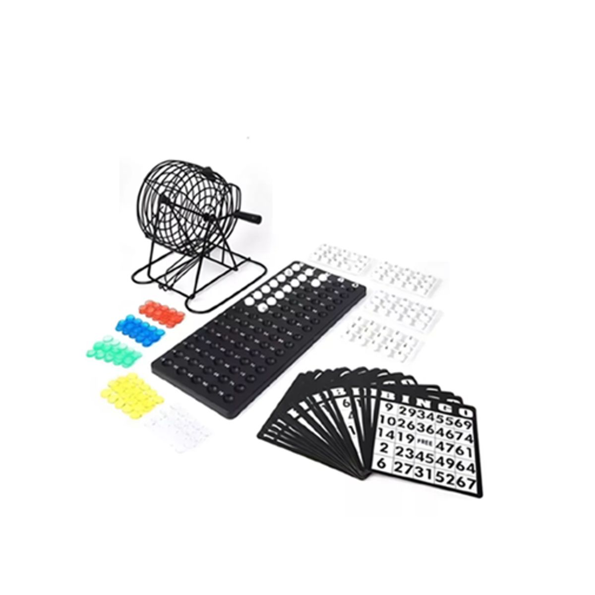 GENERICO - Set de bingo lota completo incluye tombola fichas pelotas co
