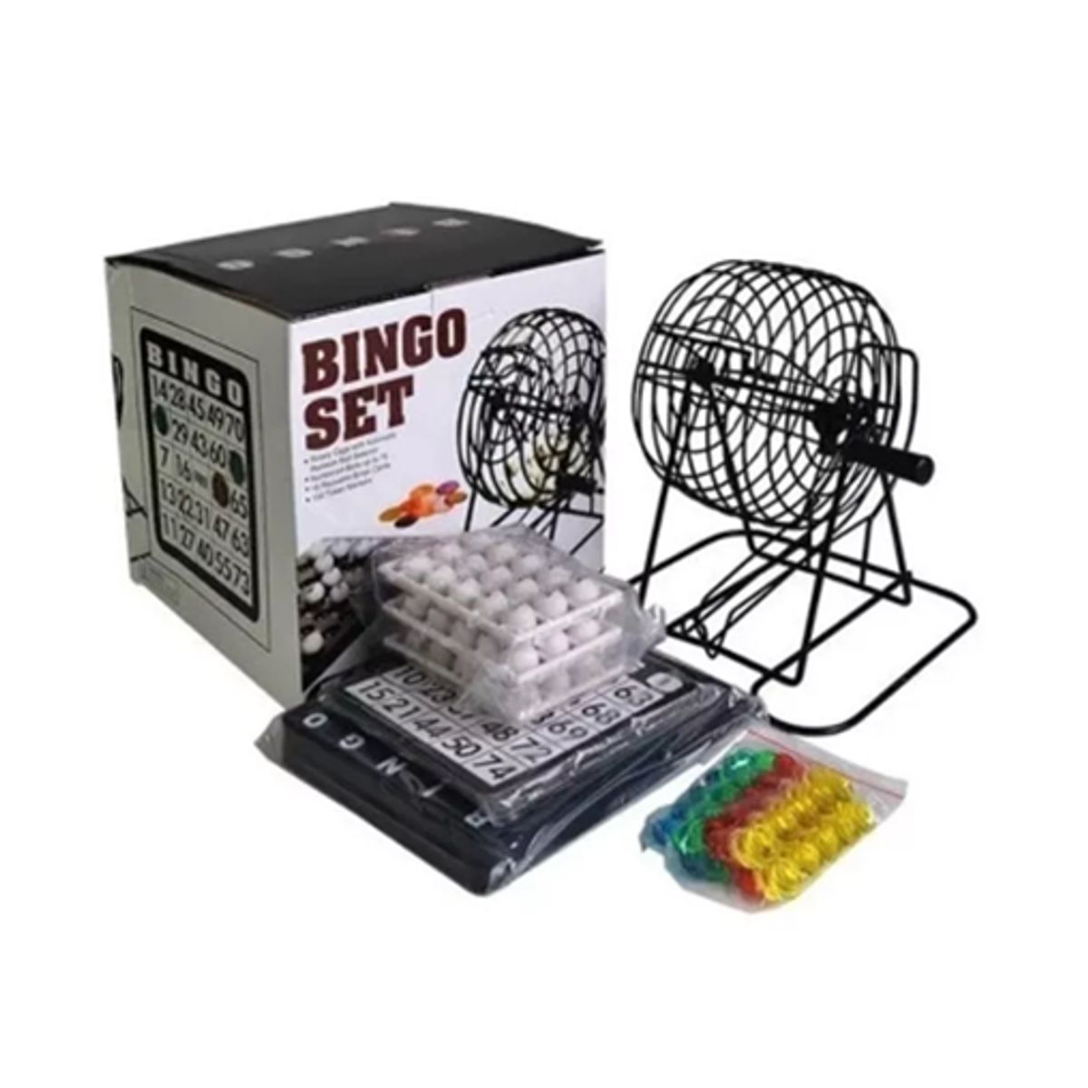 GENERICO - Set bingo tómbola juego de mesa familiar + cartones