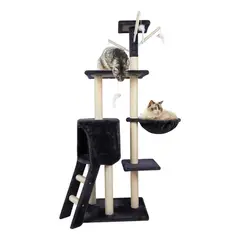 EVERSO - Torre Rascador Tipo Árbol Para Gatos 5 Niveles Con Hamaca