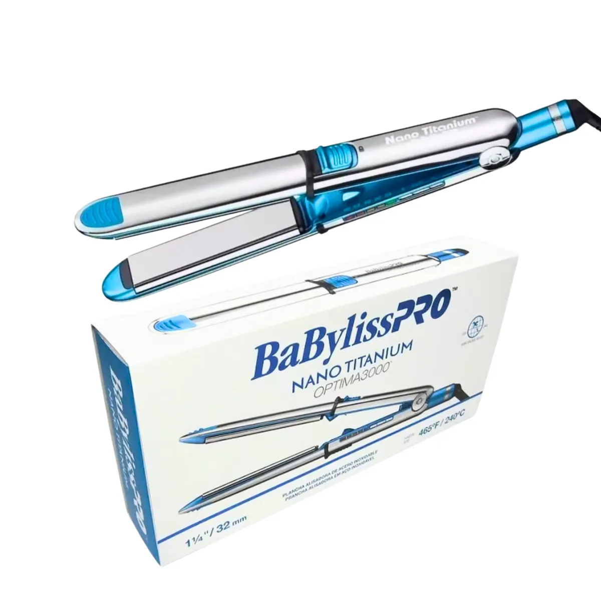 BABYLISS PRO - Plancha Optima 3000 Babyliss Pro Alisadora Celeste 32mm