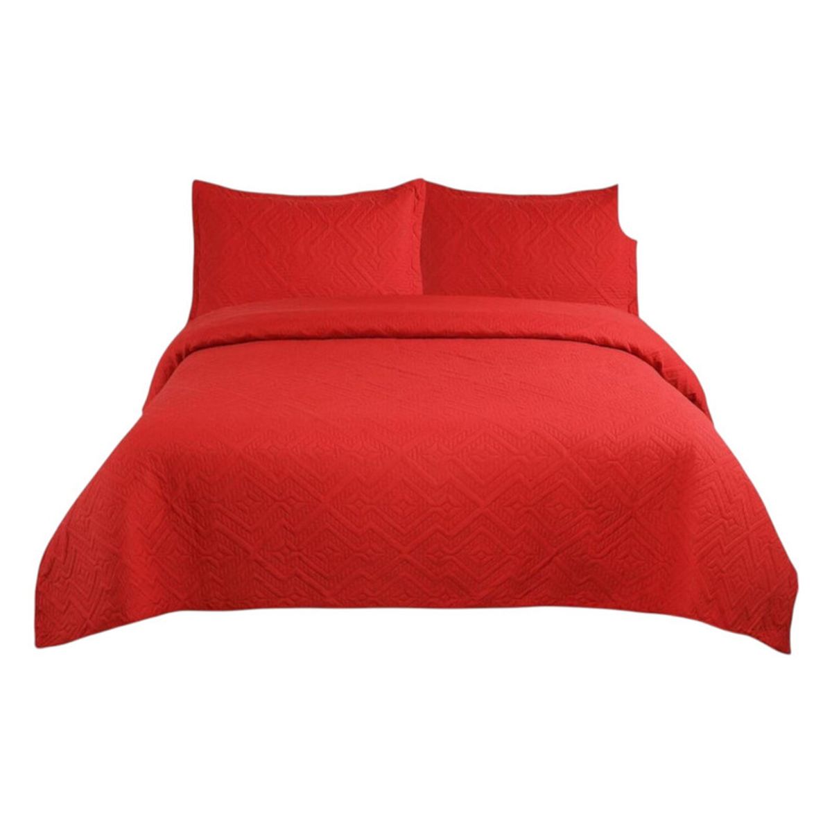 GENERICO - Cobertor De Verano 15 Plazas Quilt + 1 Funda Cubrecama 180x230cm Rojo