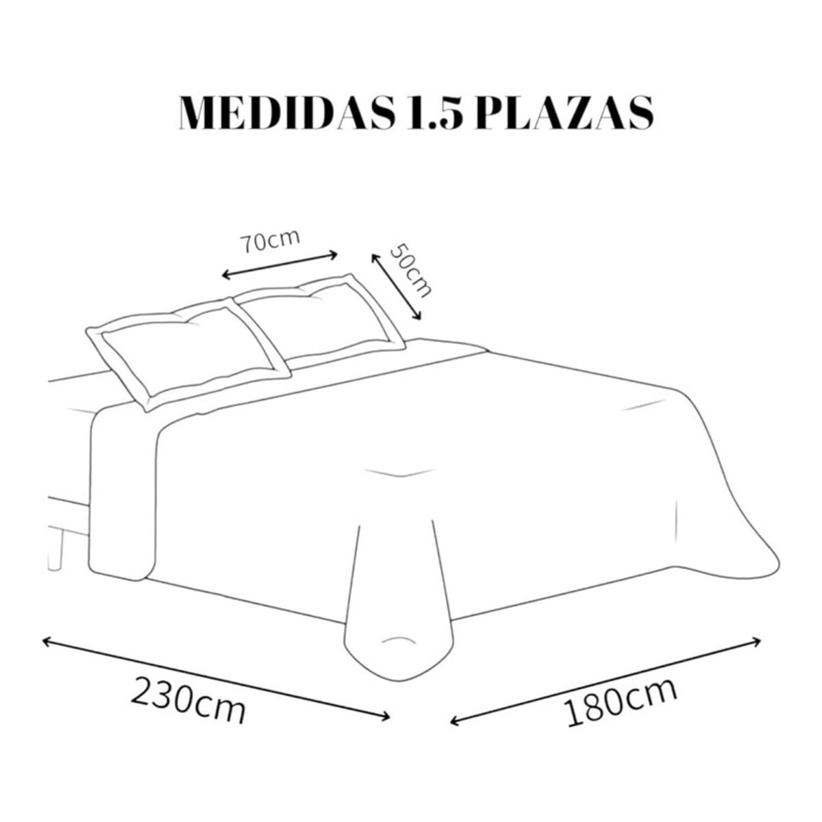 GENERICO - Cobertor De Verano 15 Plazas + 1 Funda Cubrecama 180x230cm Gris Claro