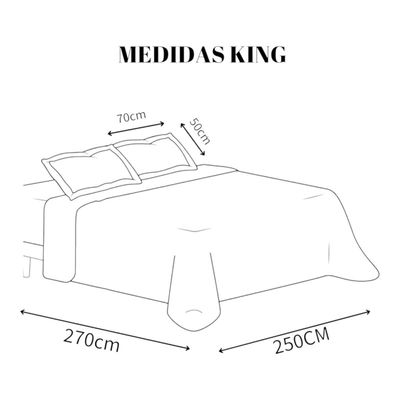 Imagen 2 del producto Cubrecama De Verano King 250x270cm Colcha + 2 Fundas Cobertor Negro