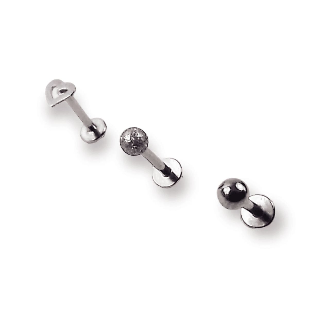 ELBAULDEJUMA - Set Piercing Tornillo Corazon Esfera Quirúrgico Nostril Labret