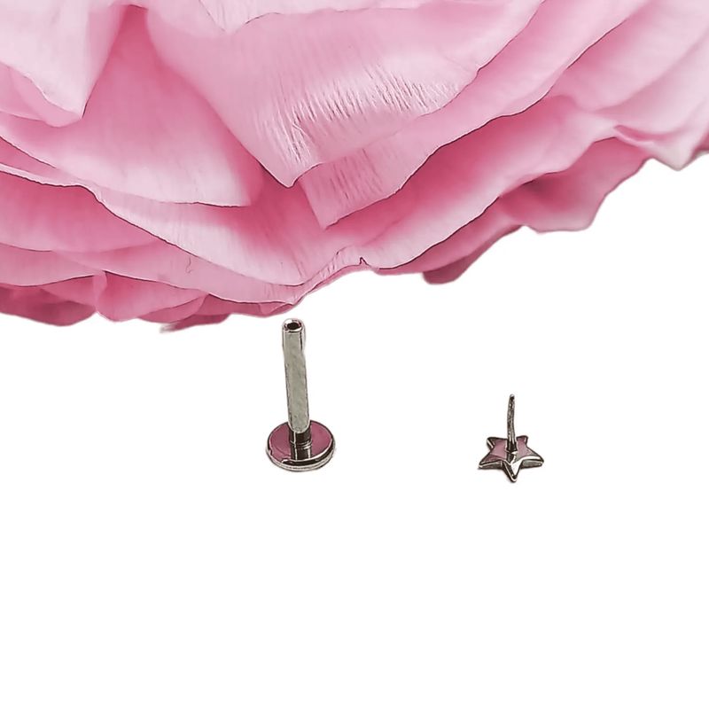 ELBAULDEJUMA - Set Piercing a presión hipoalergenico Estrella Nostril Labret