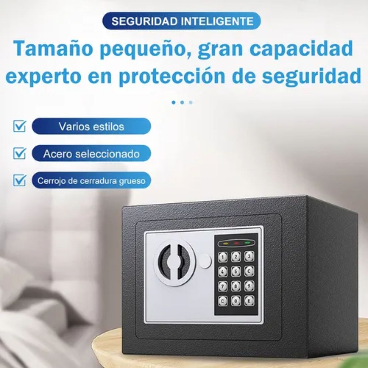 MOVI - Caja Fuerte de Seguridad Digital+ Llave -Teclado Numérico