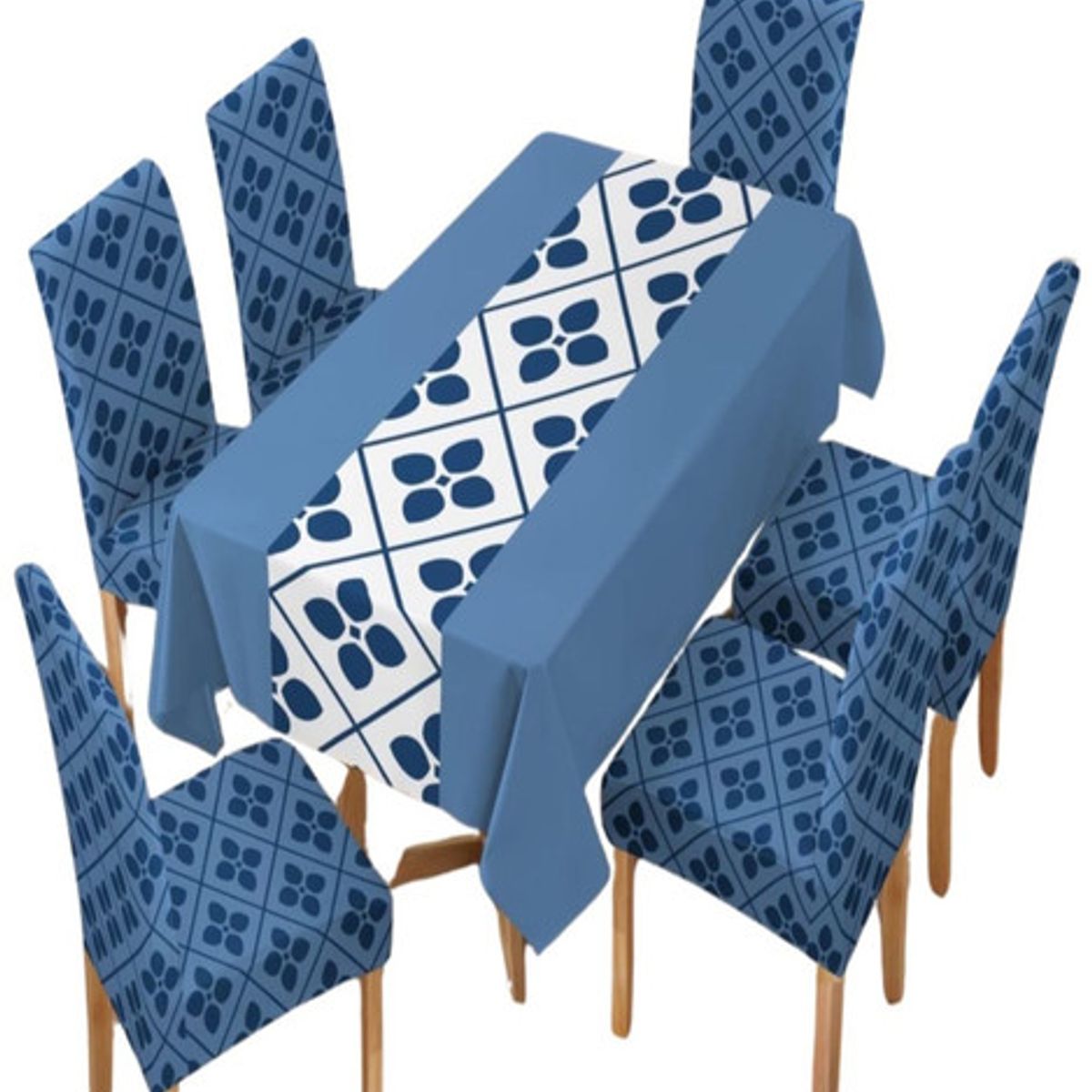 GENERICO - JUEGO DE MANTEL MÁS 6 FUNDAS DE SILLAS