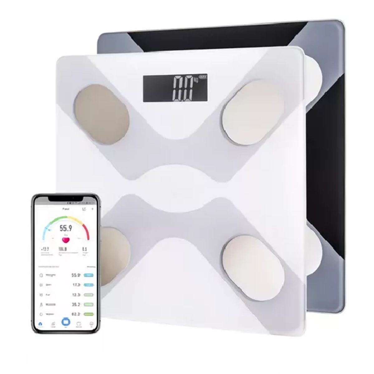 GENERICO - Balanza pesa digital inteligente smart app bluetooth blanca