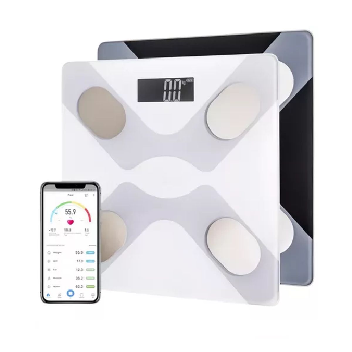 GENERICO - Balanza pesa digital inteligente smart app bluetooth blanca