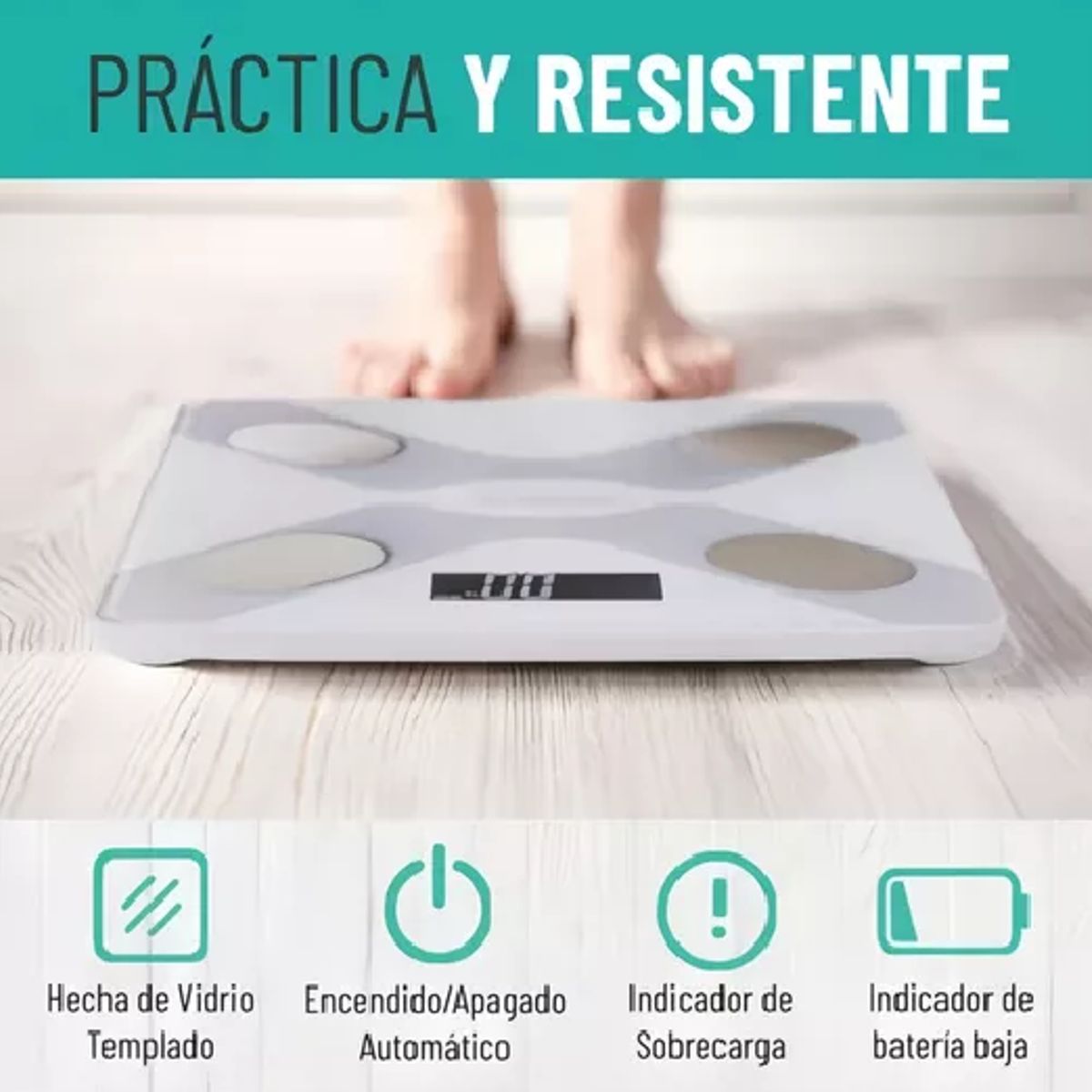 GENERICO - Balanza pesa digital inteligente smart app bluetooth blanca