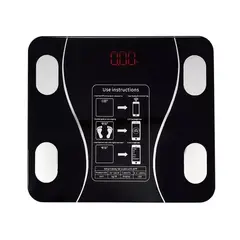 GENERICO - Balanza baño digital bluetooth inteligente peso grasa negra
