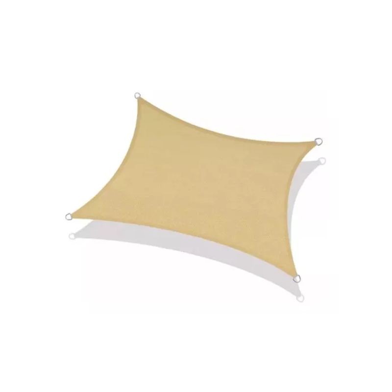 GENERICO - Toldo vela sombra rectangular para patio 5x5 mts beige