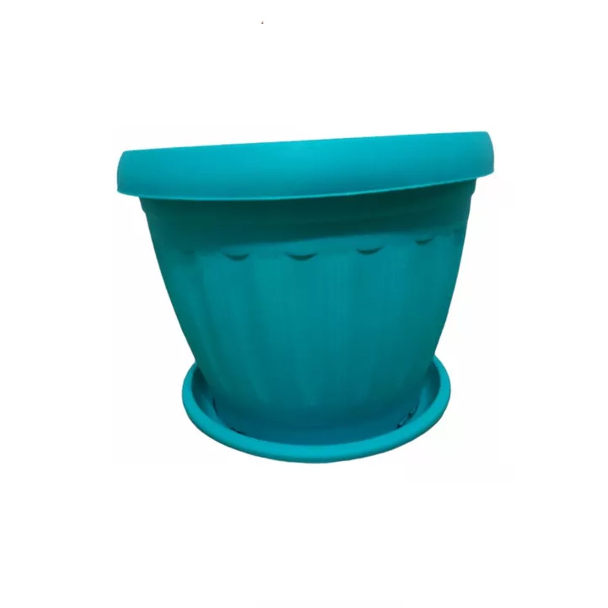 GENERICO - Macetero Redondo con Plato 30cm Turquesa