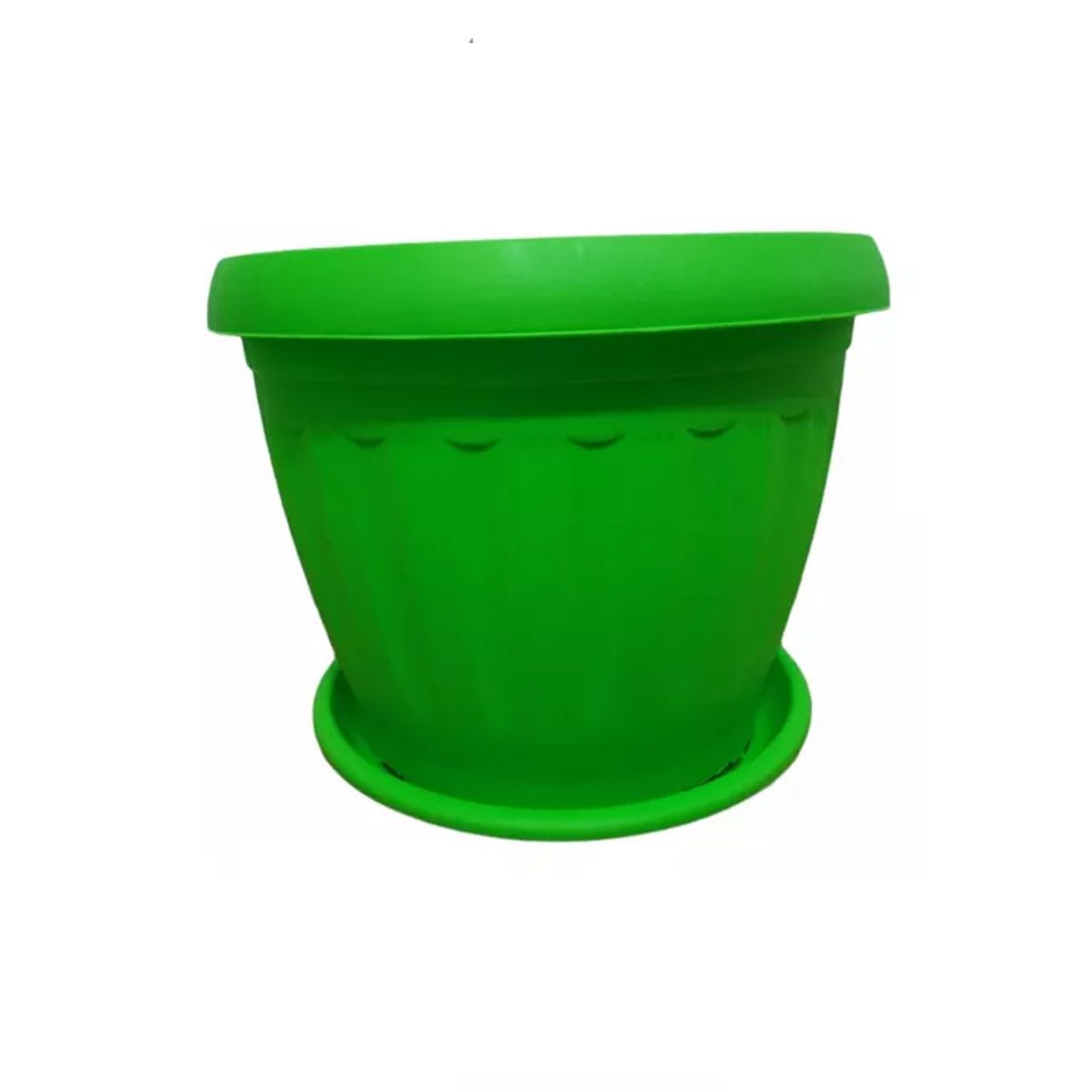 GENERICO - Macetero Redondo con Plato 30cm Verde Lima