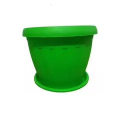 GENERICO - Macetero Redondo con Plato 30cm Verde Lima