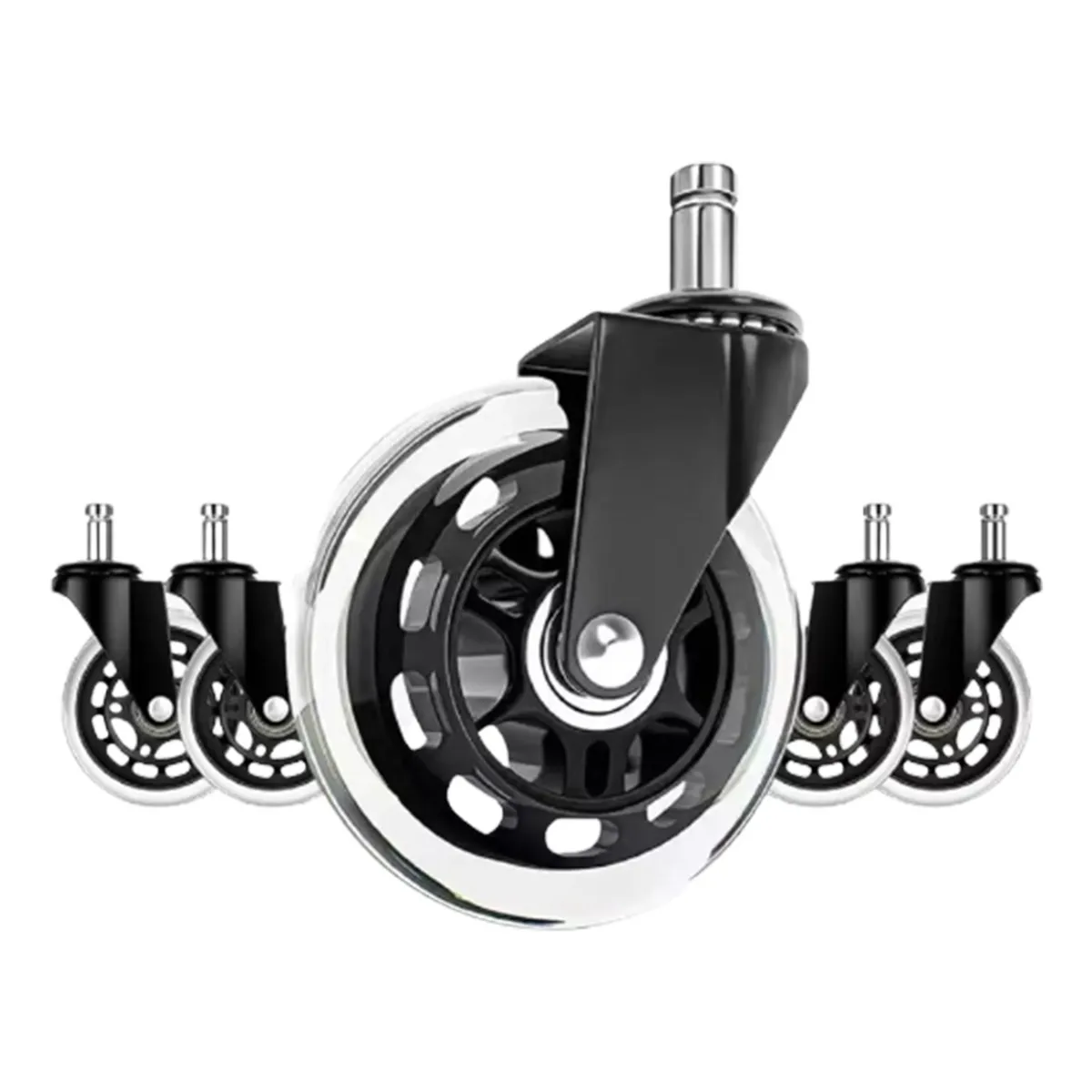ANYHOGAR - Pack 5 Ruedas De Silicona Para Sillas De Oficina  Gamer