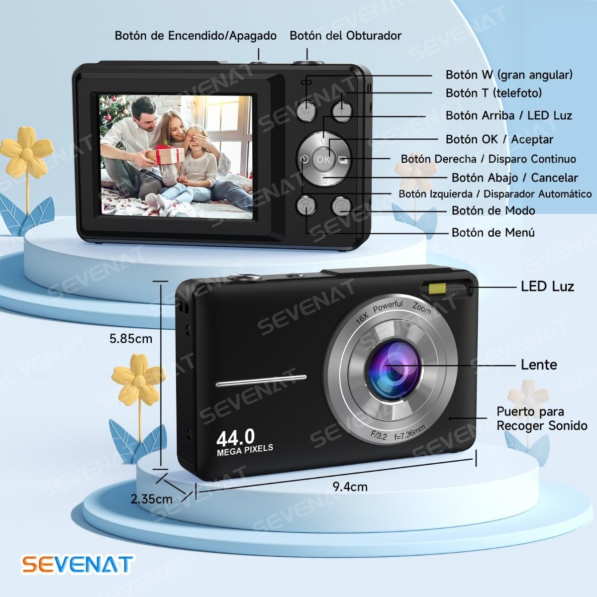 U BUY - Sevenat 403-bk Compacta Color Negro