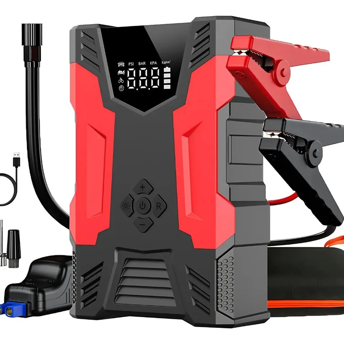 AUDOTO - Partidor De Batería 12v 600a Con Compresor De Aire Portátil