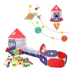 EVERSO - Carpa Con Tunel Para Niño Carpa Infantil Nave Plegable Juego