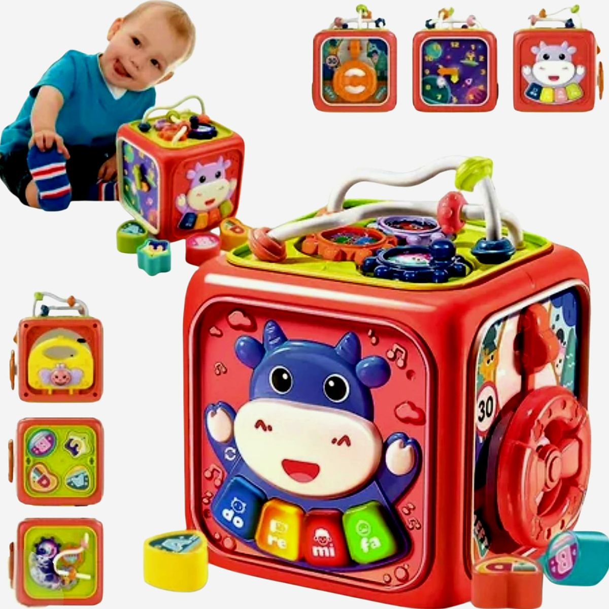 GENERICO - Juego De Aprendizaje Educativo Cubo Musical  Didáctico 6 En 1