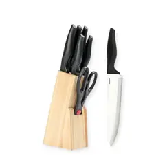 BRINOX - SET DE CUCHILLOS ACERO INOXIDABLE 7 PIEZAS CON SOPORTE