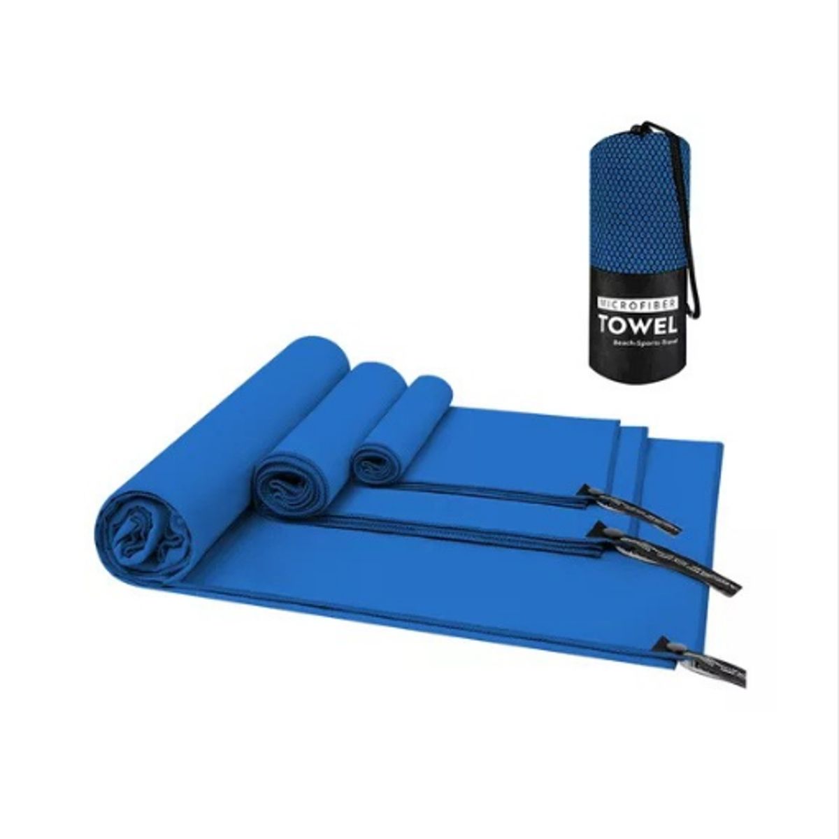 GENERICO - Toalla baño viaje microfibra secado rápido pcs azul