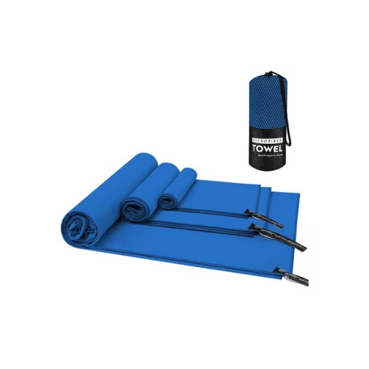 GENERICO - Toalla baño viaje microfibra secado rápido pcs azul