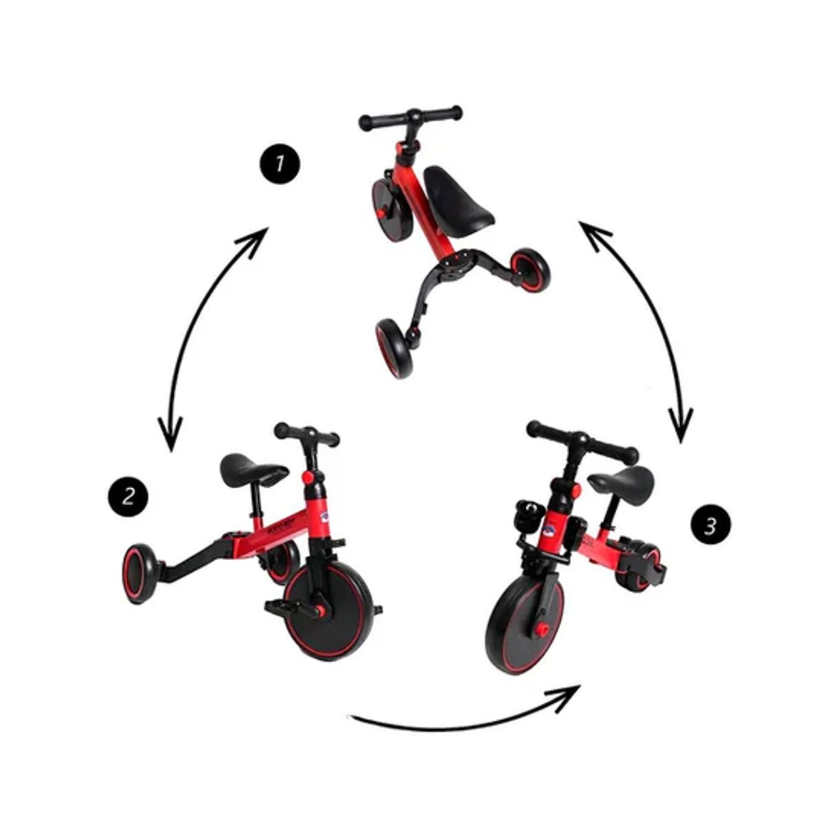 GENERICO - Triciclo correpasillos multiposiciones en rojo
