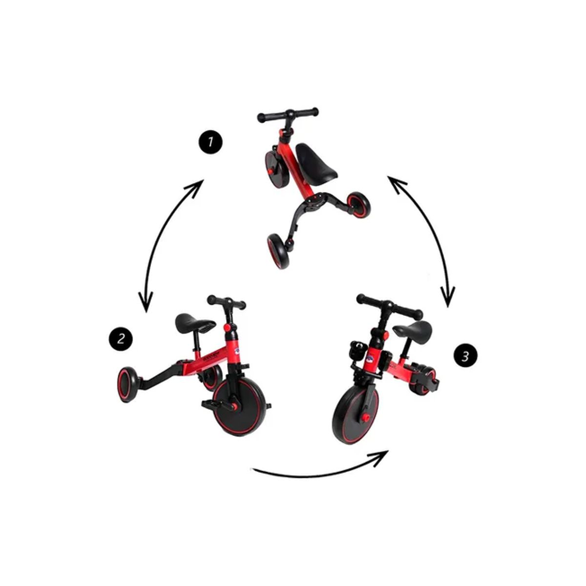 GENERICO - Triciclo correpasillos multiposiciones en rojo