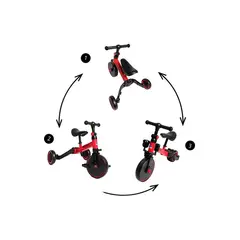 GENERICO - Triciclo correpasillos multiposiciones en rojo