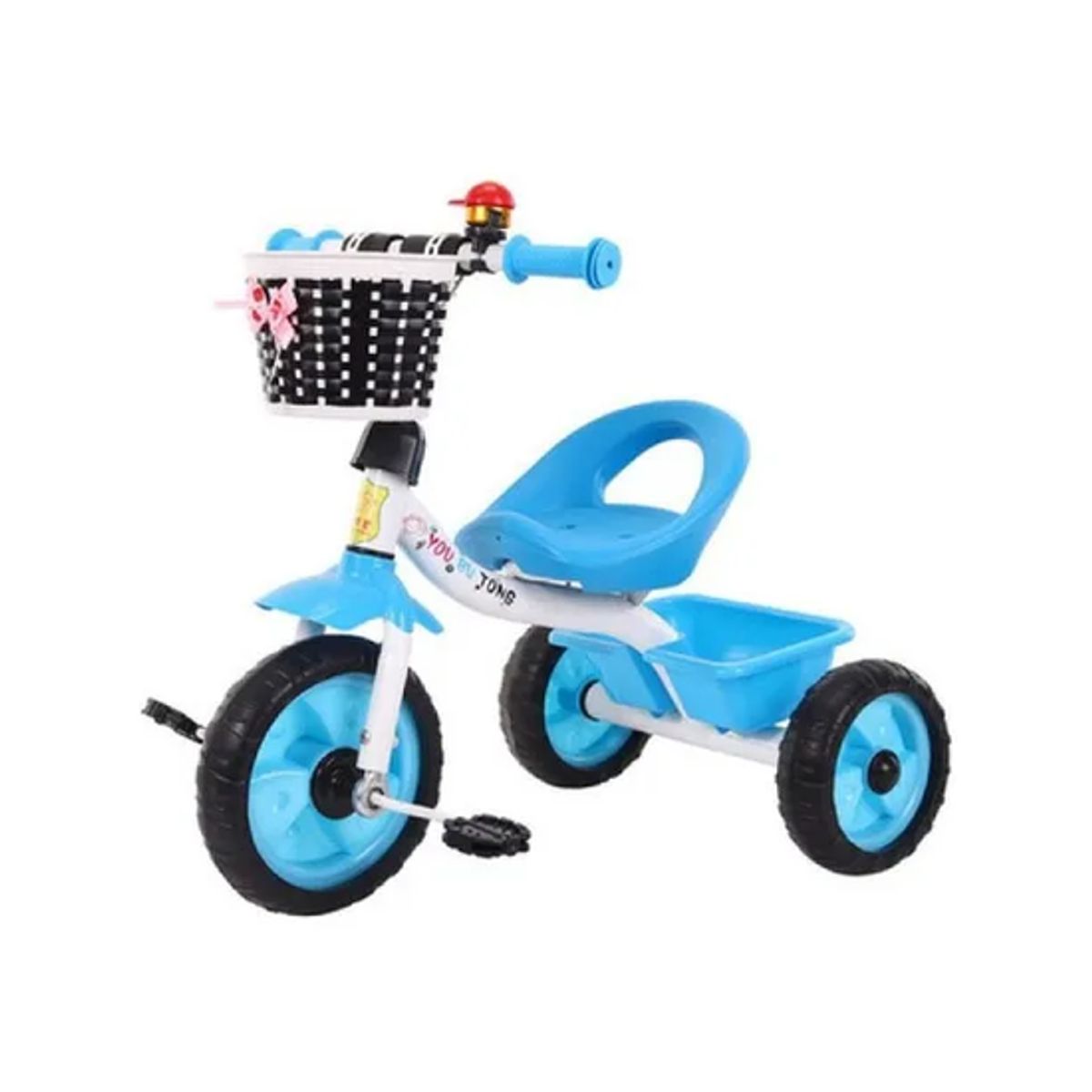 GENERICO - Triciclo sencillo niños c canasto correpasillo celeste