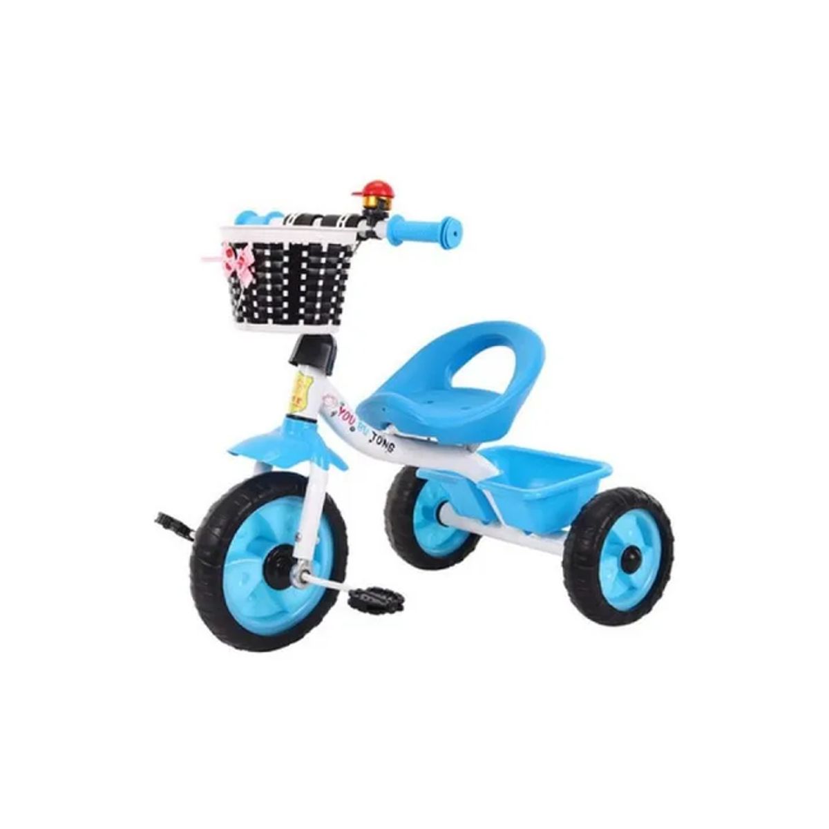 GENERICO - Triciclo sencillo niños c canasto correpasillo celeste