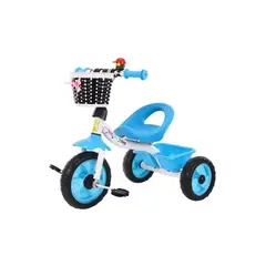 GENERICO - Triciclo sencillo niños c canasto correpasillo celeste