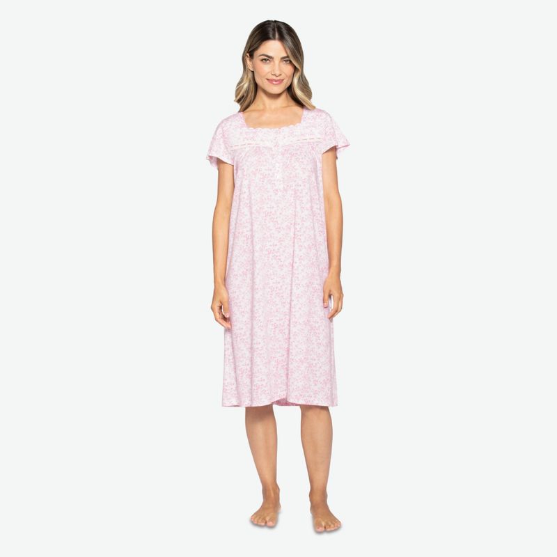 LADY GENNY - Camisa De Dormir Floral Algodón Suave