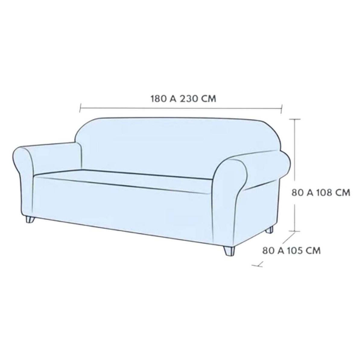 GENERICO - Funda Protectora Para Sofá De 3 Cuerpos Tela Cuadrille - Caqui