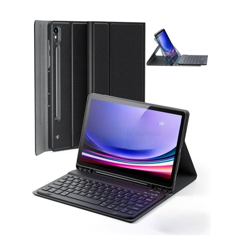 GENERICO - Funda Con Teclado Negro Para Samsung S7 Fe Español Ñ