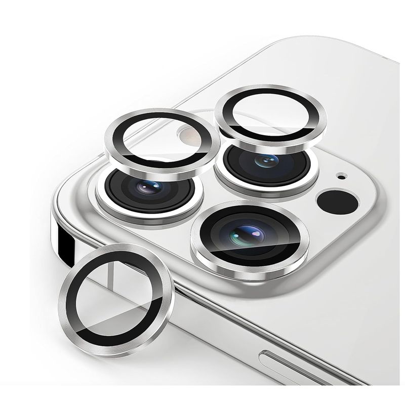 JOIGO - Protector Metalizado Para Camara De iPhone 16 Pro16 Pro Max Plateado
