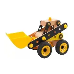 GENERICO - Juguete didáctico camión excavadora de madera color café