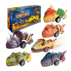 GENERICO - Set 6 autos dinosaurio a friccion dino cars multicolor