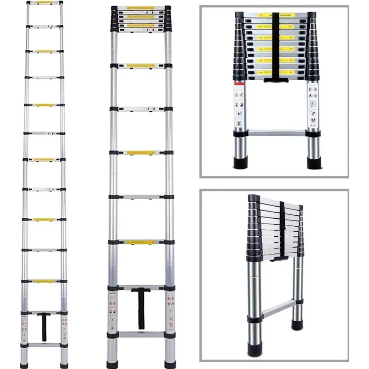 GENERICO - Escalera Telescópica 4.4 Metros Aluminio 150 Kg